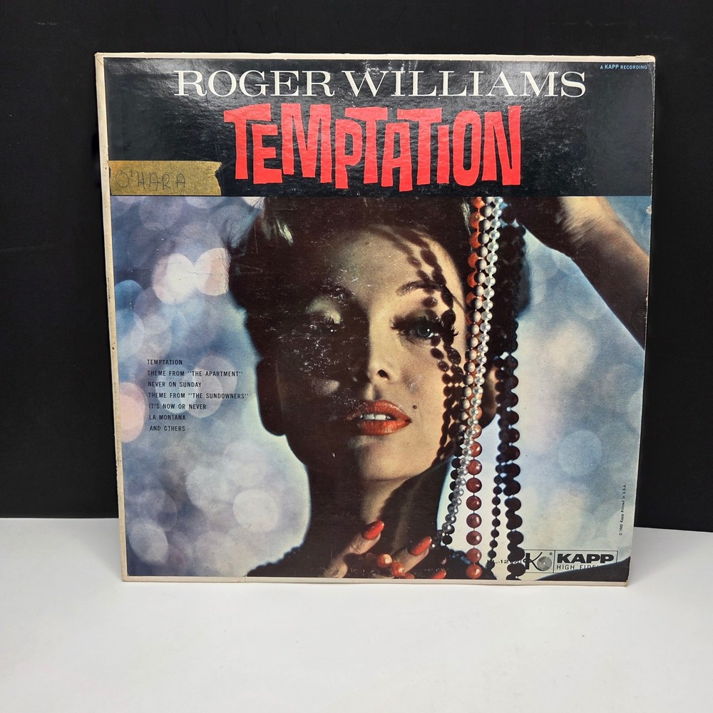 Roger Williams Temptation Vinyl LP 12" KL-1217 Kapp High Fidelity Piano 1960 Vtg